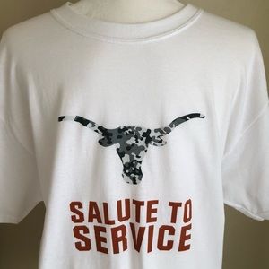 Texas Longhorns Salute to Service Camo T Shirt Mens White Size Lg US Military